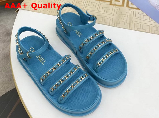 Chanel Sandals Calfskin Blue Ref G37140 Replica