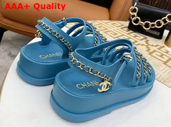 Chanel Sandals Calfskin Blue Ref G37140 Replica