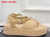 Chanel Sandals in Beige Lambskin G46108 Replica
