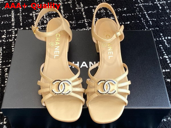 Chanel Sandals in Beige Lambskin G46274 Replica