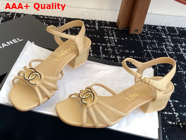 Chanel Sandals in Beige Lambskin G46274 Replica