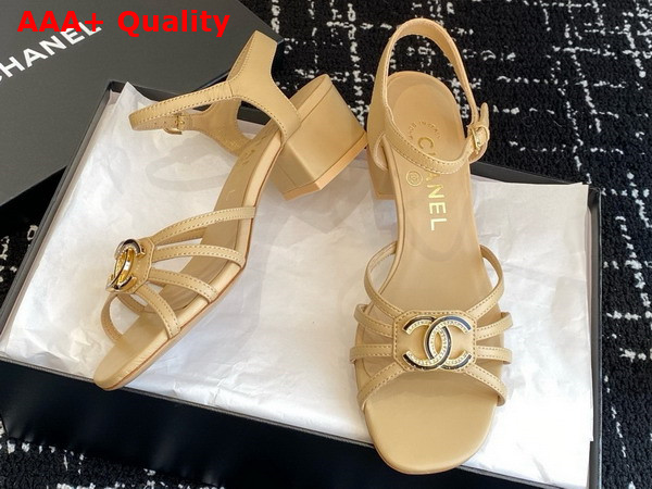 Chanel Sandals in Beige Lambskin G46274 Replica