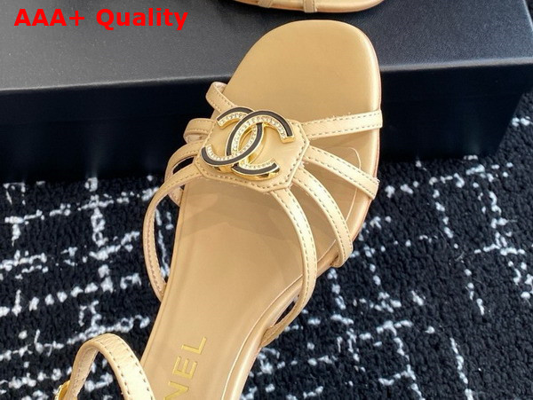 Chanel Sandals in Beige Lambskin G46274 Replica