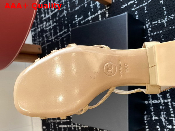 Chanel Sandals in Beige Lambskin G46274 Replica