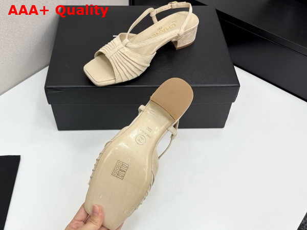 Chanel Sandals in Beige Suede Kidskin G46329 Replica