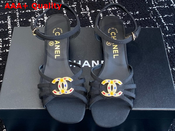 Chanel Sandals in Black Grosgrain G46274 Replica