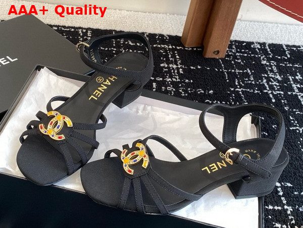 Chanel Sandals in Black Grosgrain G46274 Replica