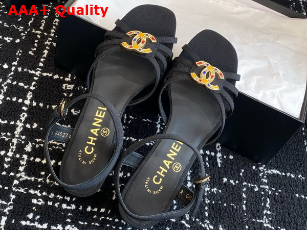 Chanel Sandals in Black Grosgrain G46274 Replica