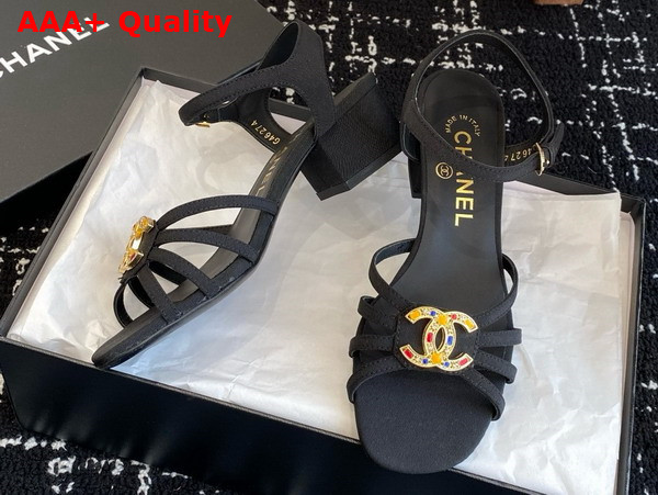 Chanel Sandals in Black Grosgrain G46274 Replica