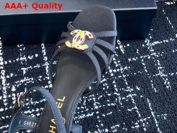 Chanel Sandals in Black Grosgrain G46274 Replica