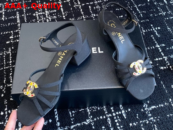 Chanel Sandals in Black Grosgrain G46274 Replica