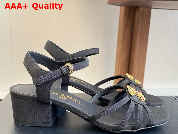 Chanel Sandals in Black Grosgrain G46274 Replica