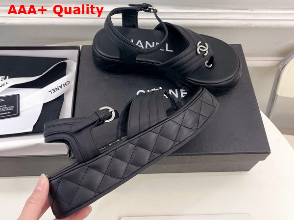 Chanel Sandals in Black Lambskin G46108 Replica