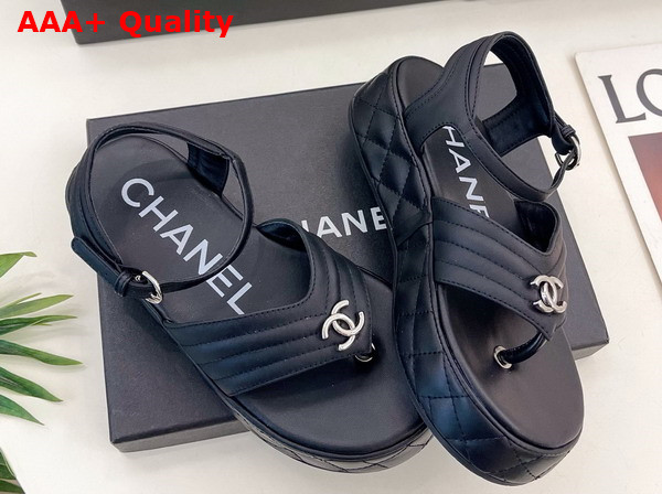 Chanel Sandals in Black Lambskin G46108 Replica
