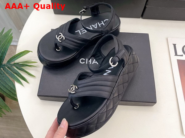 Chanel Sandals in Black Lambskin G46108 Replica