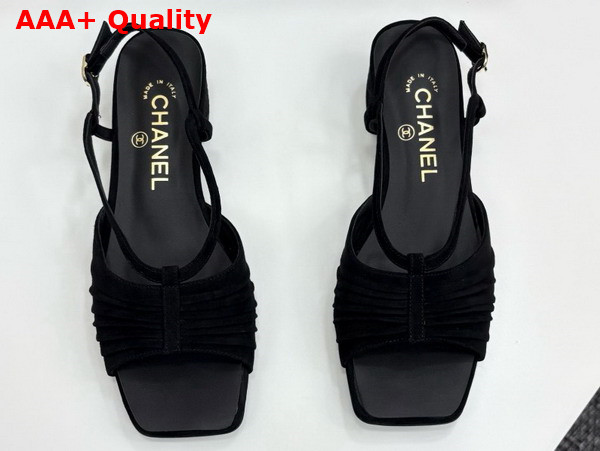 Chanel Sandals in Black Suede Kidskin G46329 Replica