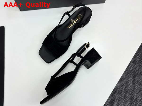Chanel Sandals in Black Suede Kidskin G46329 Replica