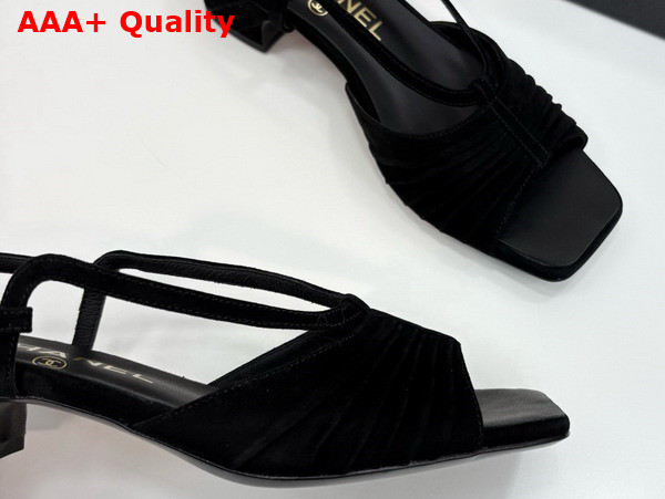 Chanel Sandals in Black Suede Kidskin G46329 Replica
