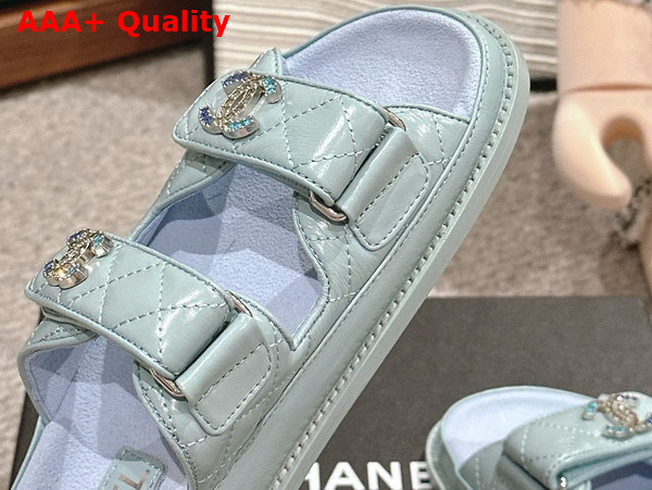 Chanel Sandals in Light Blue Shiny Lambskin G35927 Replica