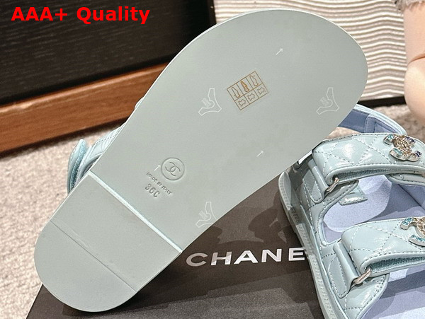 Chanel Sandals in Light Blue Shiny Lambskin G35927 Replica