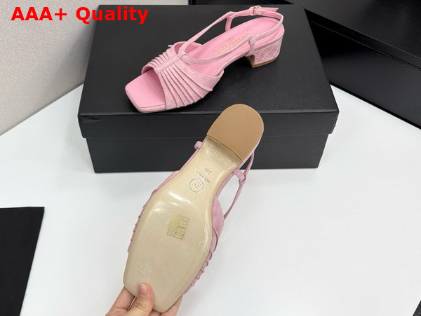Chanel Sandals in Light Pink Suede Kidskin G46329 Replica