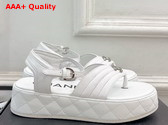 Chanel Sandals in White Lambskin G46108 Replica