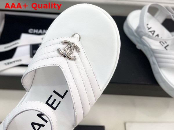 Chanel Sandals in White Lambskin G46108 Replica