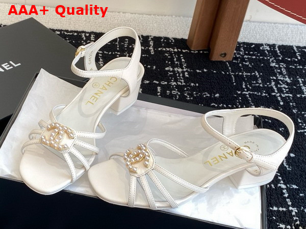 Chanel Sandals in White Lambskin G46274 Replica