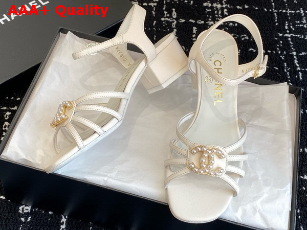 Chanel Sandals in White Lambskin G46274 Replica