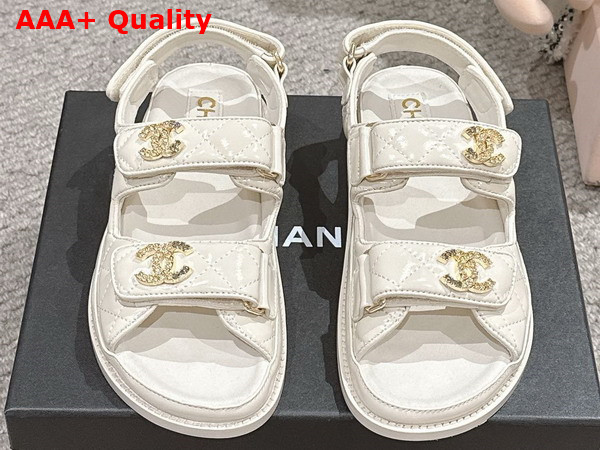 Chanel Sandals in White Shiny Lambskin G35927 Replica