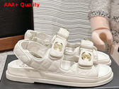 Chanel Sandals in White Shiny Lambskin G35927 Replica