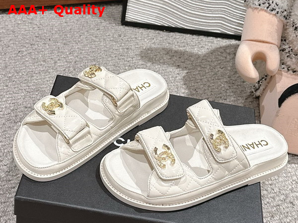 Chanel Sandals in White Shiny Lambskin G35927 Replica