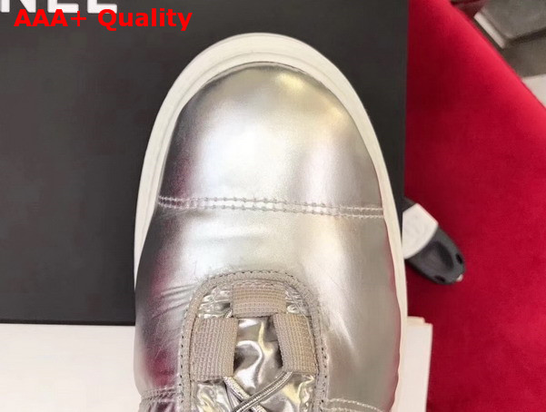 Chanel Short Boots Nylon Silver For Sale