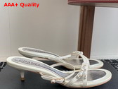 Chanel Slide Sandal in White Crinkled Calfskin and Pearls Replica