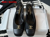 Chanel Slingback Pump in Black Canvas and Lambskin Replica