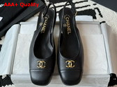 Chanel Slingback Pump in Black Lambskin Replica