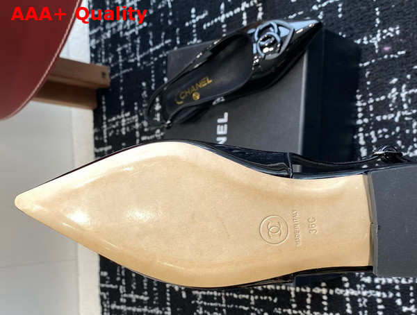 Chanel Slingback Pump in Black Patent Leather Replica