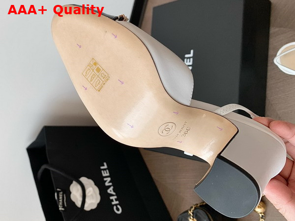 Chanel Slingback Pump in White and Black Lambskin and Patent Calfskin Replica