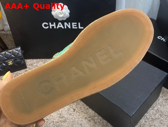 Chanel Slingbacks Turquoise and Black Lambskin Replica