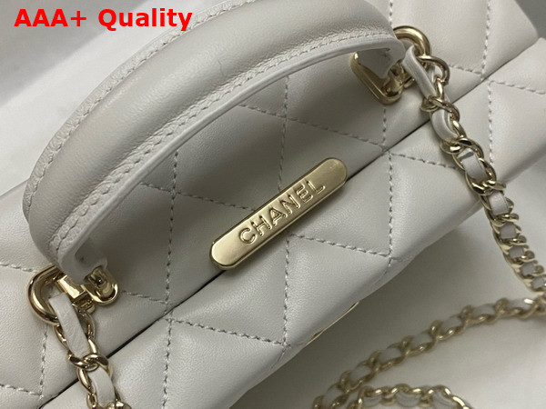 Chanel Small Box Bag Lambskin Gold Tone Metal White AS5167 Replica