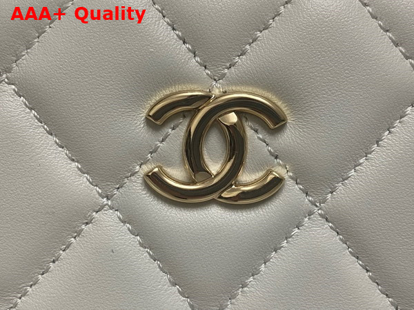 Chanel Small Box Bag Lambskin Gold Tone Metal White AS5167 Replica