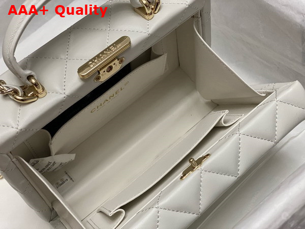 Chanel Small Box Bag Lambskin Gold Tone Metal White AS5167 Replica