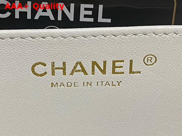 Chanel Small Box Bag Lambskin Gold Tone Metal White AS5167 Replica
