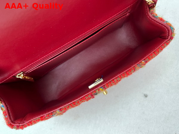 Chanel Small Classic Flap Bag in Red Tweed Replica