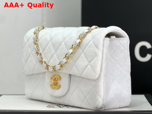 Chanel Small Classic Flap Bag in White Velvet Replica