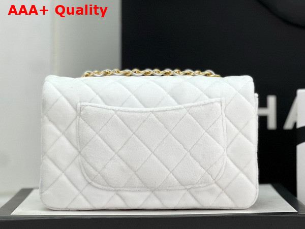 Chanel Small Classic Flap Bag in White Velvet Replica