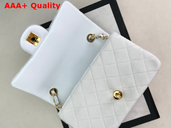 Chanel Small Classic Flap Bag in White Velvet Replica