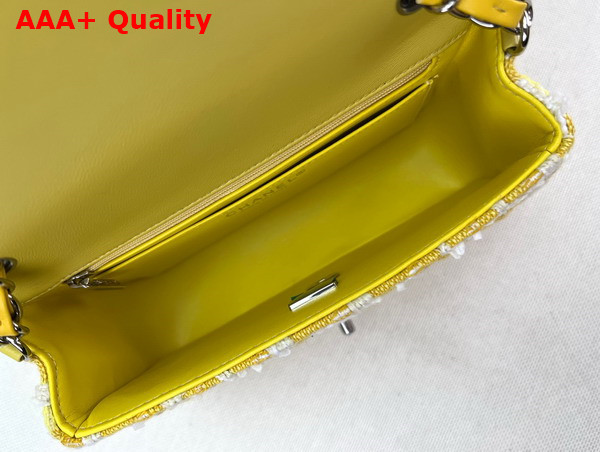 Chanel Small Classic Flap Bag in Yellow and White Tweed Replica