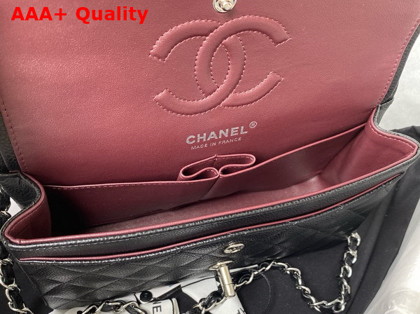 Chanel Small Classic Handbag in Black Grained Calfskin and Gold Tone Metal A01113 Replica