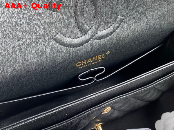 Chanel Small Classic Handbag in Black Grained Calfskin and Silver Tone Metal A01113 Replica